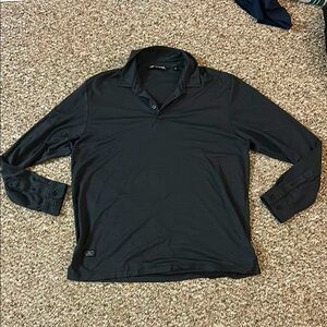 Travis Mathew Black Quarter Zip Long Sleeve Polo Shirt